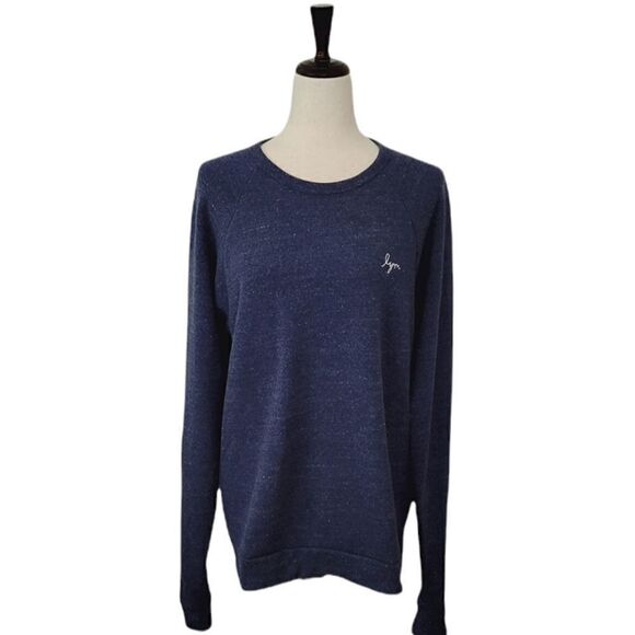 Love Your Melon Heathered Speckled Blue Raglan Sleeve Sweatshirt Size L - Picture 1 of 7